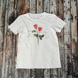 Tilly's Full Tilt White Rose Tee